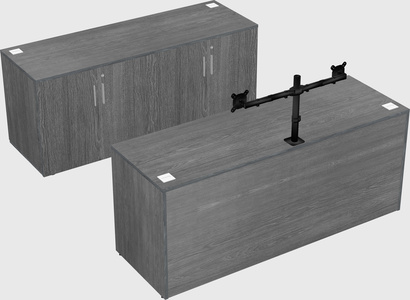 Parallel desk with credenza