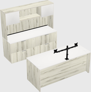 Parallel desk with credenza