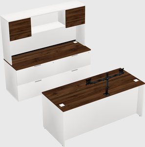 Bureau parallèle avec crédence