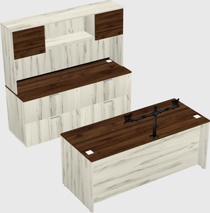 Bureau parallèle avec crédence