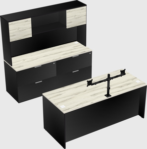 Parallel desk with credenza