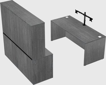 Parallel desk with credenza