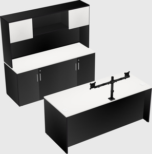Parallel desk with credenza