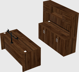 Parallel desk with credenza