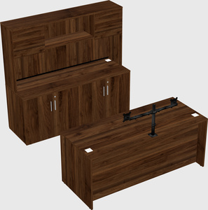 Parallel desk with credenza