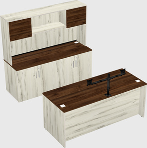Bureau parallèle avec crédence