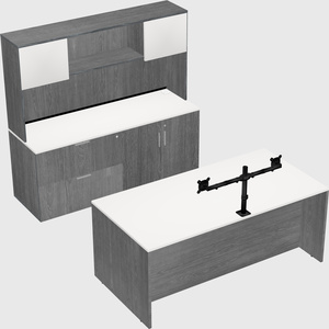 Parallel desk with credenza