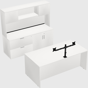 Bureau parallèle avec crédence