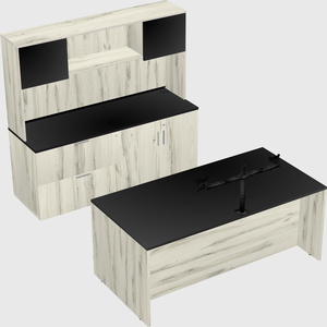 Parallel desk with credenza