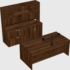 Parallel desk with credenza