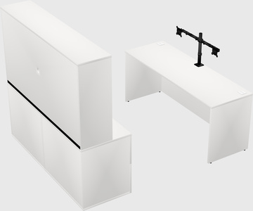 Parallel desk with credenza