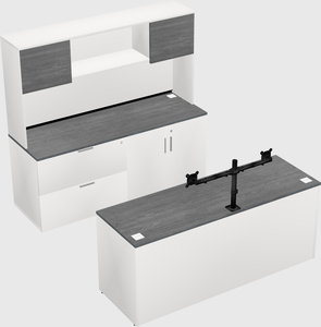Parallel desk with credenza
