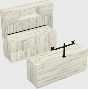Bureau parallèle avec crédence