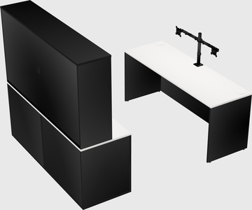 Parallel desk with credenza