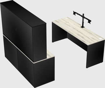 Parallel desk with credenza