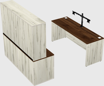 Parallel desk with credenza