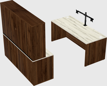 Parallel desk with credenza