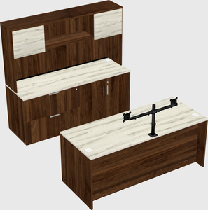 Parallel desk with credenza
