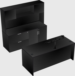 Parallel desk with credenza