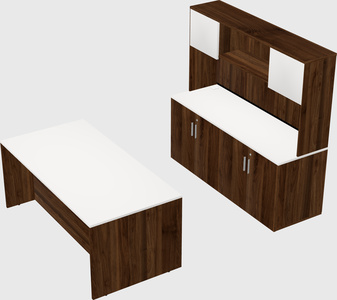 Parallel desk with credenza