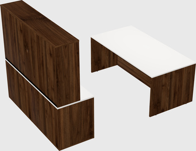 Parallel desk with credenza