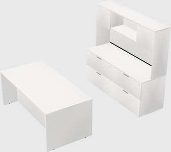 Parallel desk with credenza