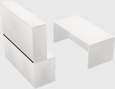 Parallel desk with credenza