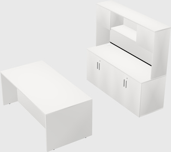 Parallel desk with credenza