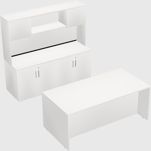Parallel desk with credenza