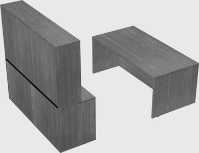 Parallel desk with credenza