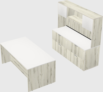 Parallel desk with credenza