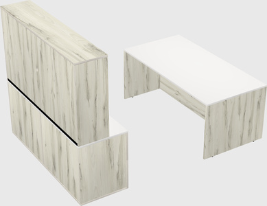 Parallel desk with credenza