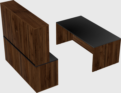 Parallel desk with credenza