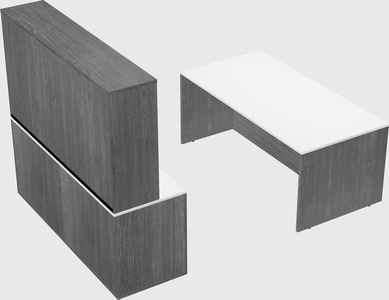Bureau parallèle avec crédence