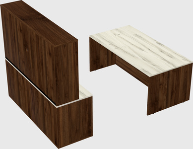 Parallel desk with credenza