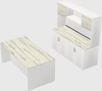 Parallel desk with credenza
