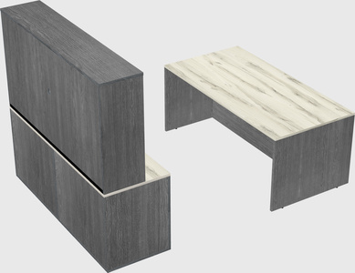 Parallel desk with credenza