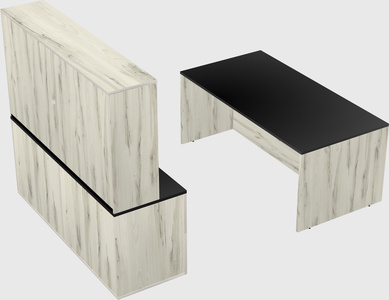 Parallel desk with credenza