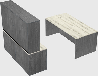 Parallel desk with credenza
