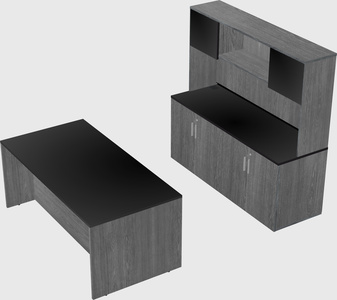 Parallel desk with credenza