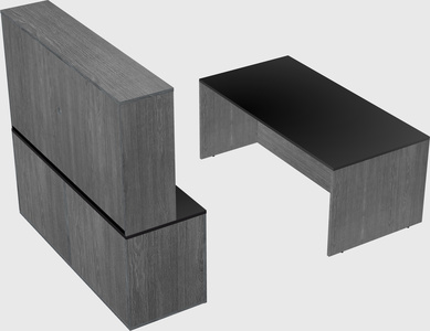 Parallel desk with credenza