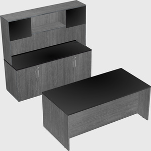 Parallel desk with credenza