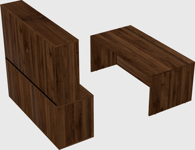 Parallel desk with credenza