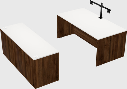 Bureau parallèle avec crédence