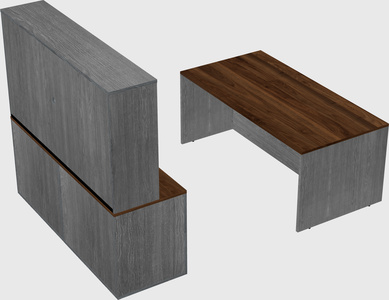 Parallel desk with credenza