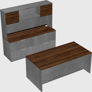 Parallel desk with credenza
