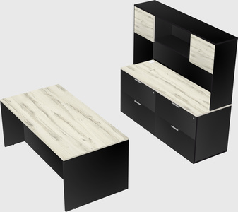Parallel desk with credenza