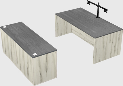 Parallel desk with credenza