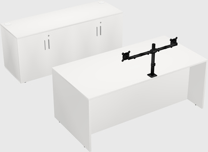 Bureau parallèle avec crédence