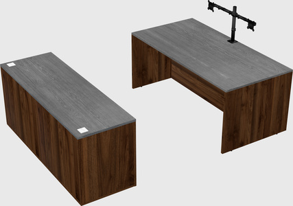 Bureau parallèle avec crédence